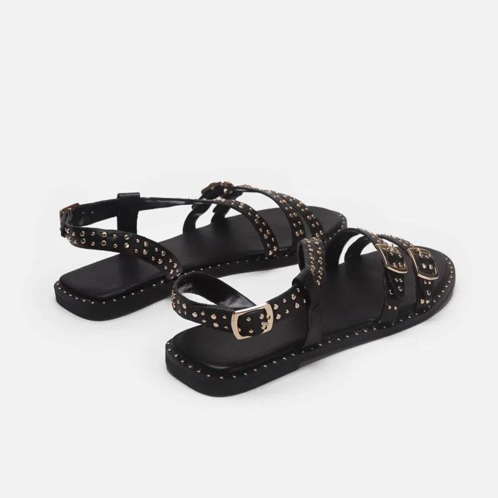 ✨ZARA RIVET STRAP BUCKLE CASUAL SZ 40 SANDALS✨ - Picture 2 of 7